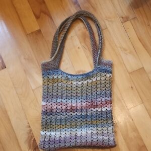 Elegant Earthy Tones Crochet Tote Bag